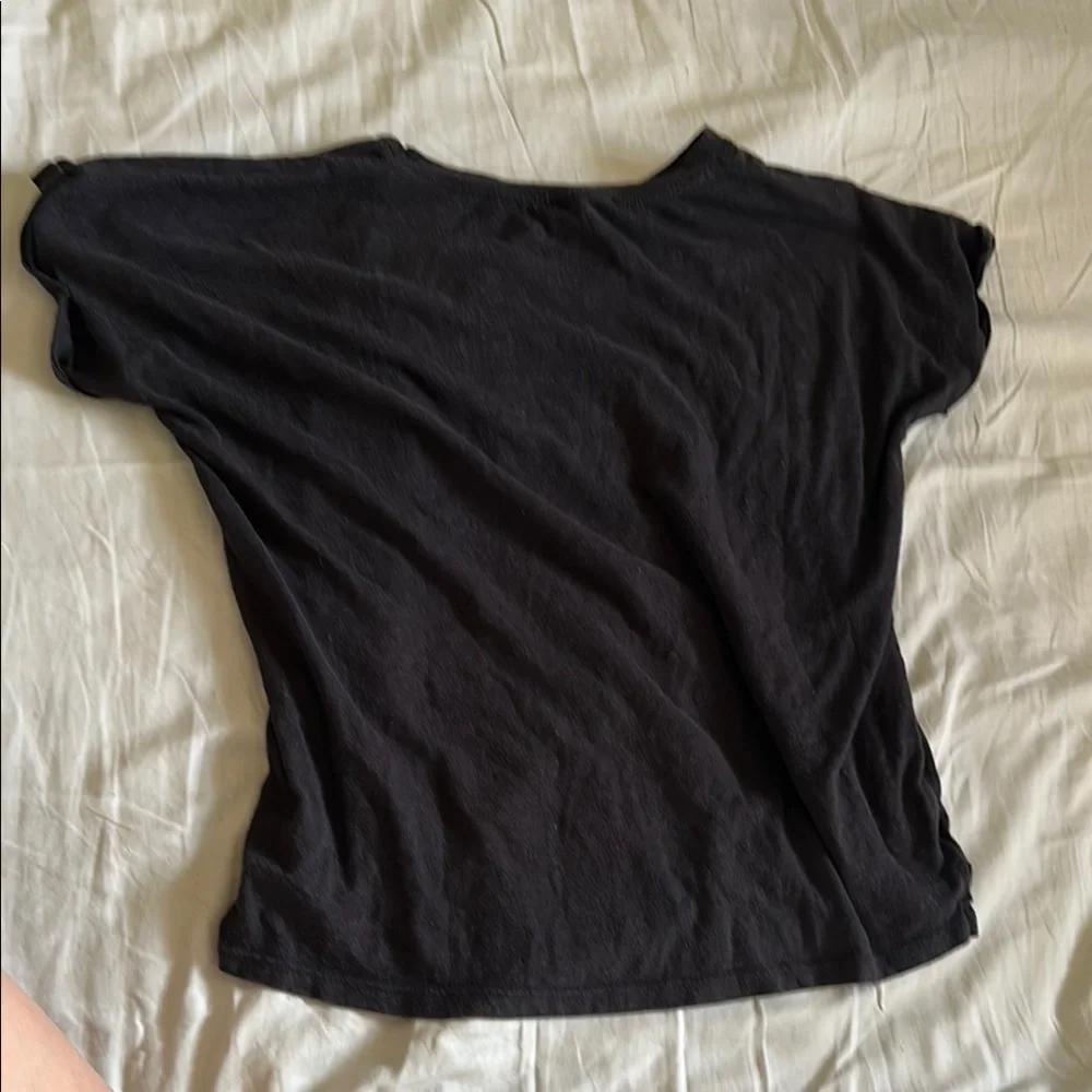 Black T-Shirt with Glitter Text - Picture 3 of 3